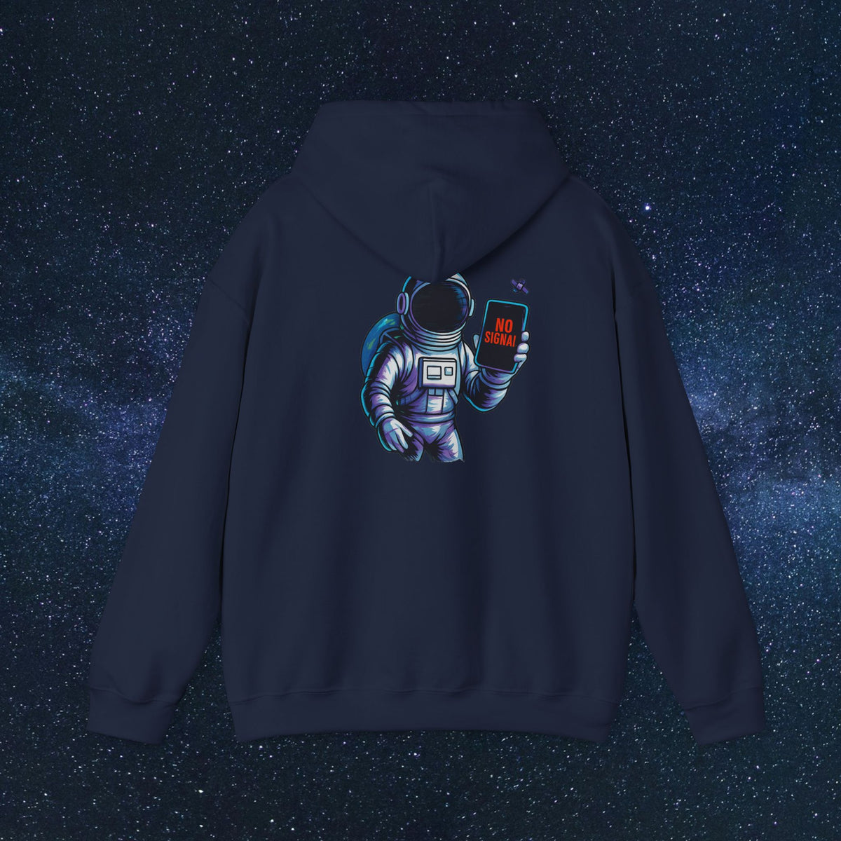 Astronaut Hoodie - 'No Signal' Space Phone Graphic Hooded Sweatshirt