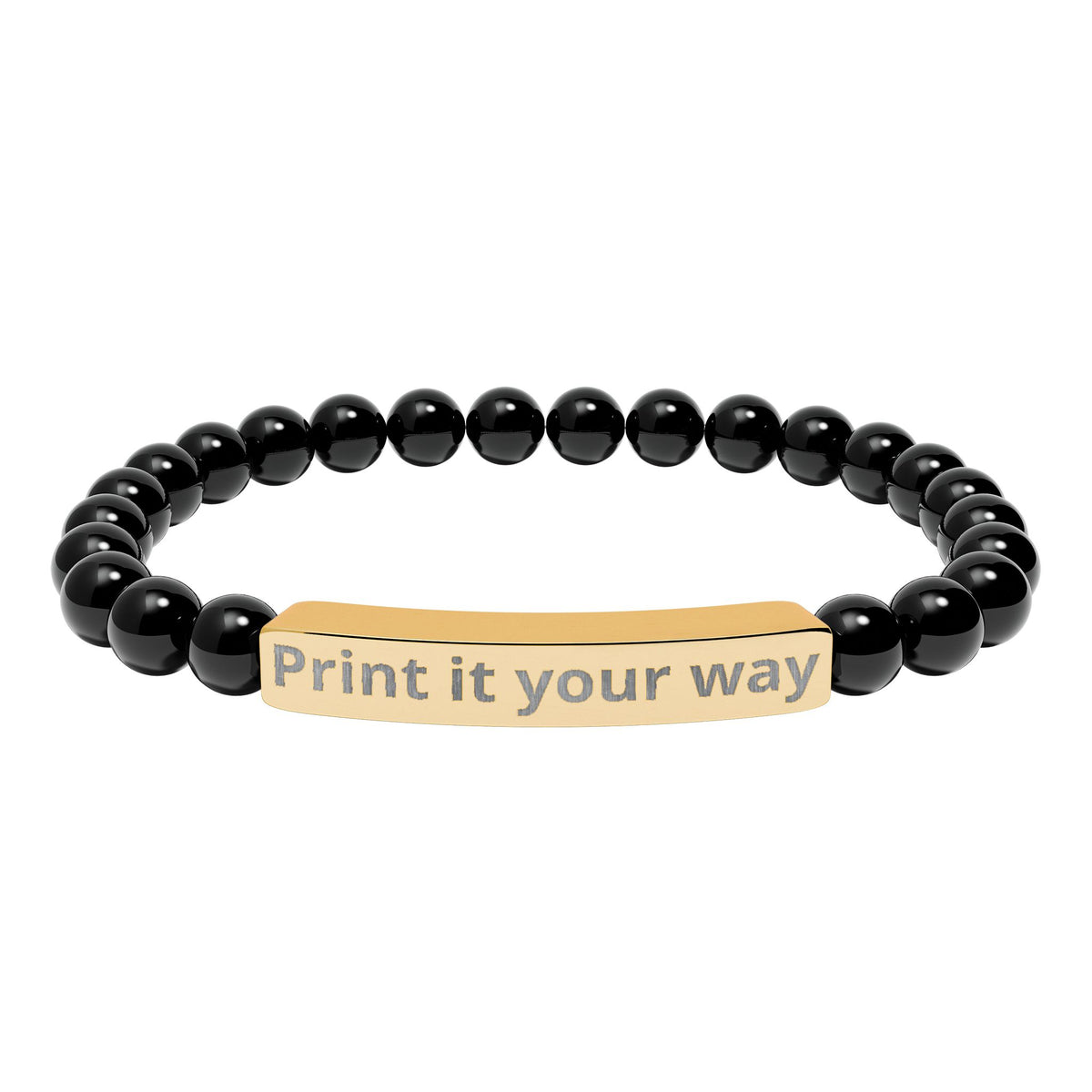 Engravable Natural Stone Stretch Bracelet