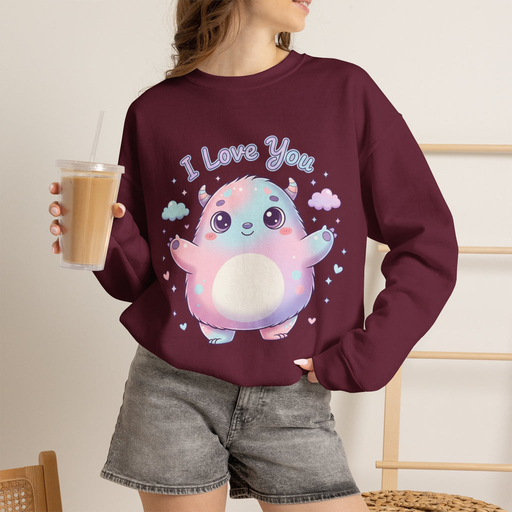 I Love You Cute Monster Crewneck Sweatshirt