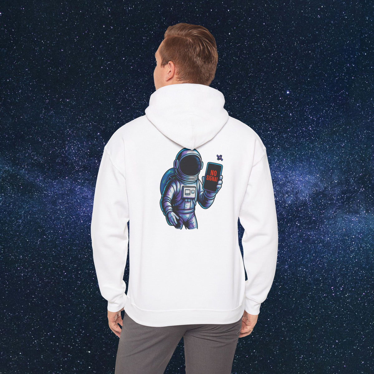 Astronaut Hoodie - 'No Signal' Space Phone Graphic Hooded Sweatshirt