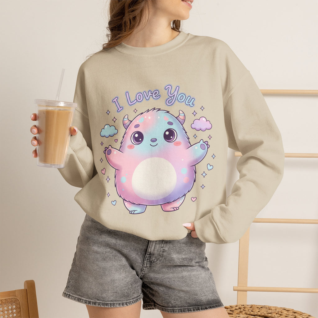 I Love You Cute Monster Crewneck Sweatshirt
