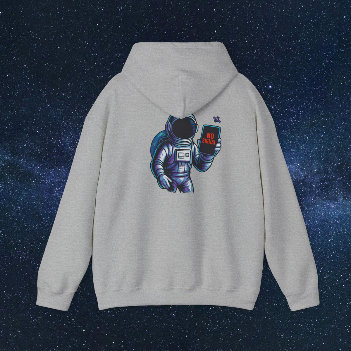 Astronaut Hoodie - 'No Signal' Space Phone Graphic Hooded Sweatshirt