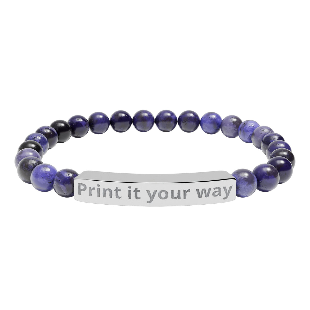 Engravable Natural Stone Stretch Bracelet