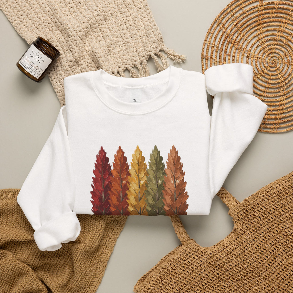 Fall Trees Sweatshirt |  Autumn Harvest Crewneck
