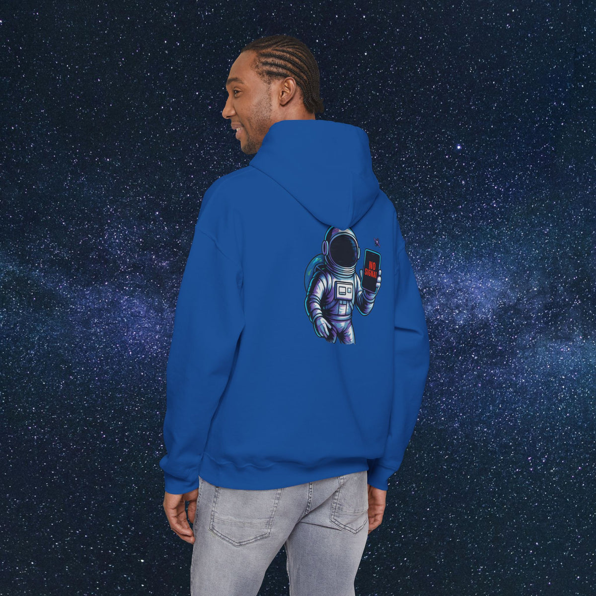 Astronaut Hoodie - 'No Signal' Space Phone Graphic Hooded Sweatshirt