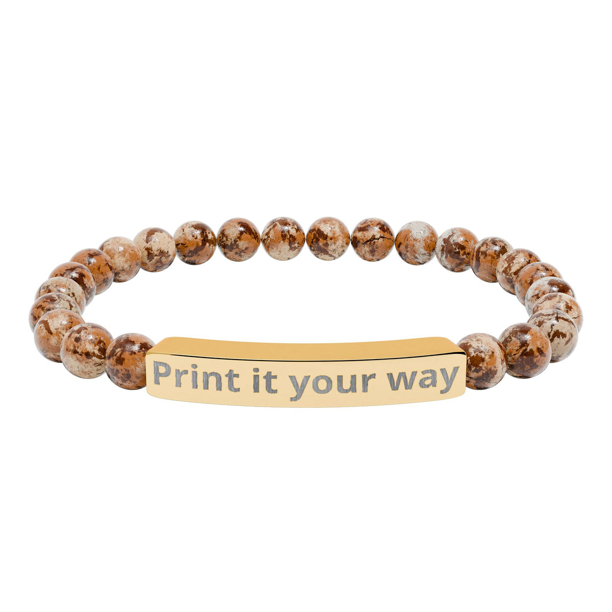 Engravable Natural Stone Stretch Bracelet