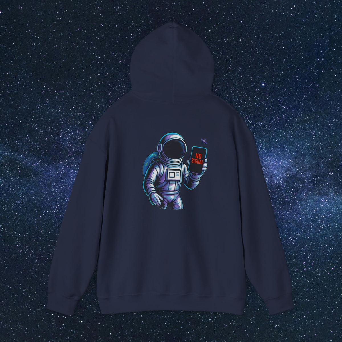 Astronaut Hoodie - 'No Signal' Space Phone Graphic Hooded Sweatshirt