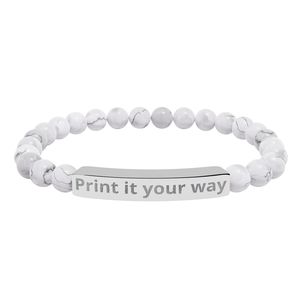 Engravable Natural Stone Stretch Bracelet