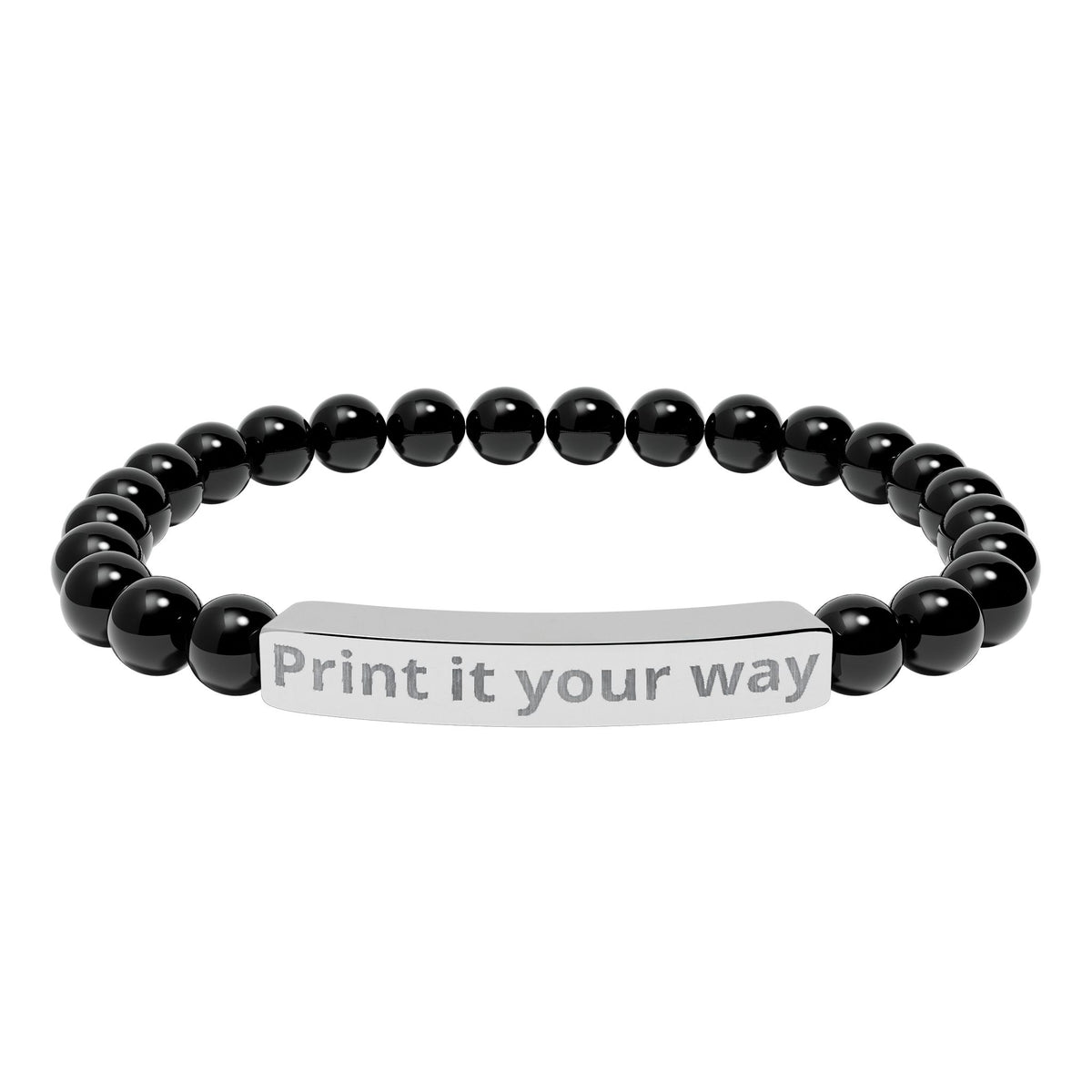 Engravable Natural Stone Stretch Bracelet