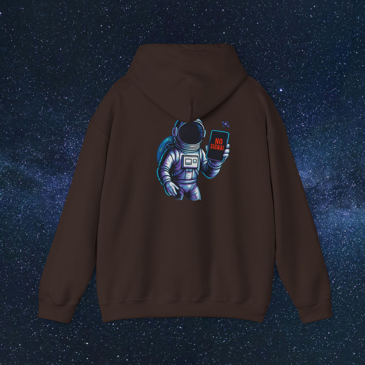 Astronaut Hoodie - 'No Signal' Space Phone Graphic Hooded Sweatshirt