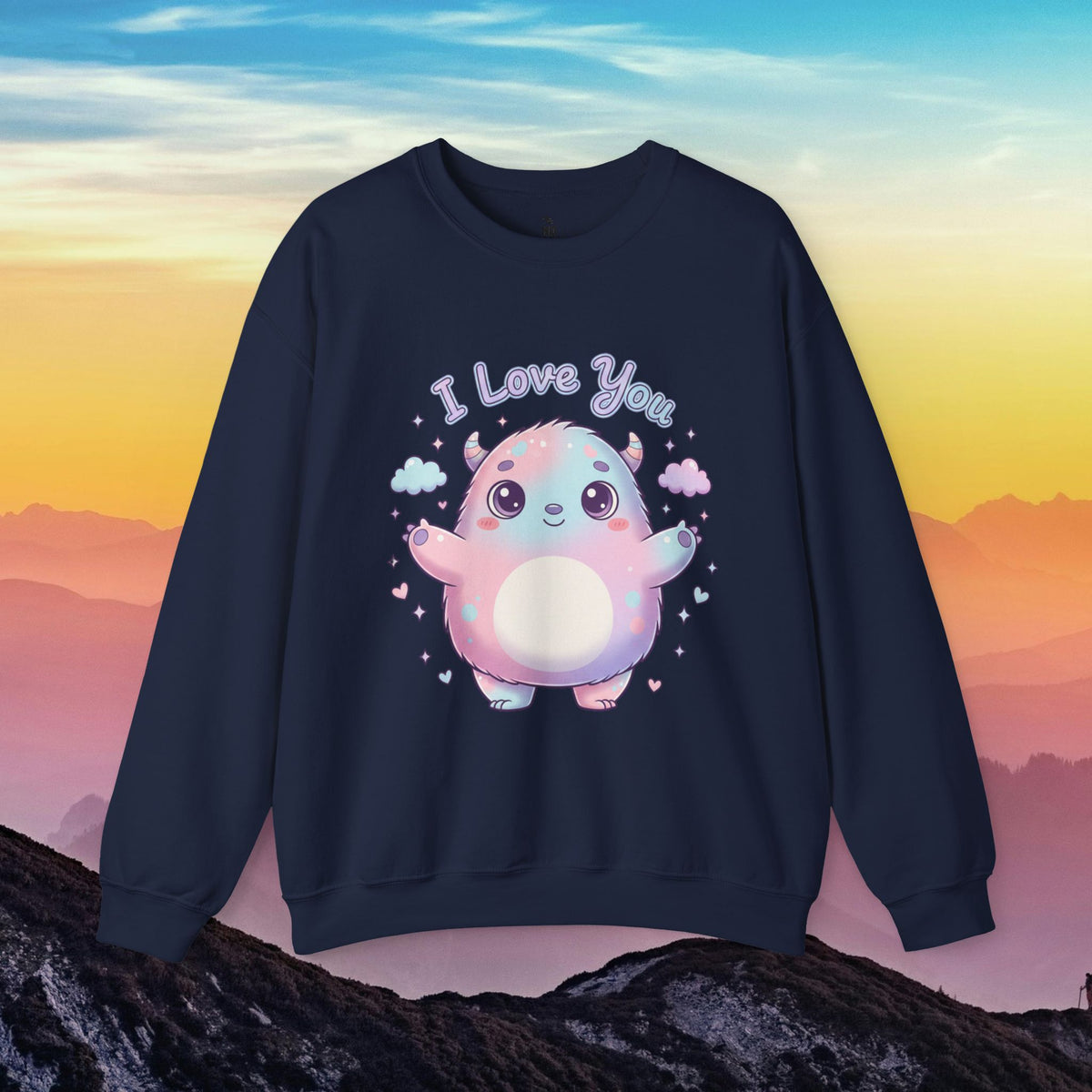 I Love You Cute Monster Crewneck Sweatshirt