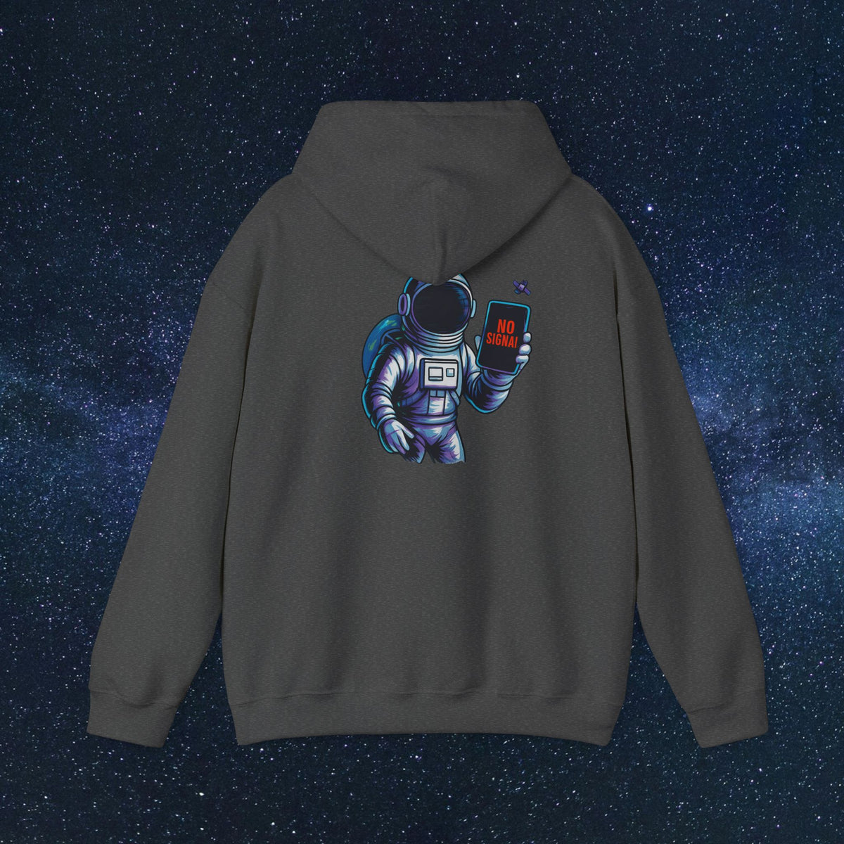 Astronaut Hoodie - 'No Signal' Space Phone Graphic Hooded Sweatshirt