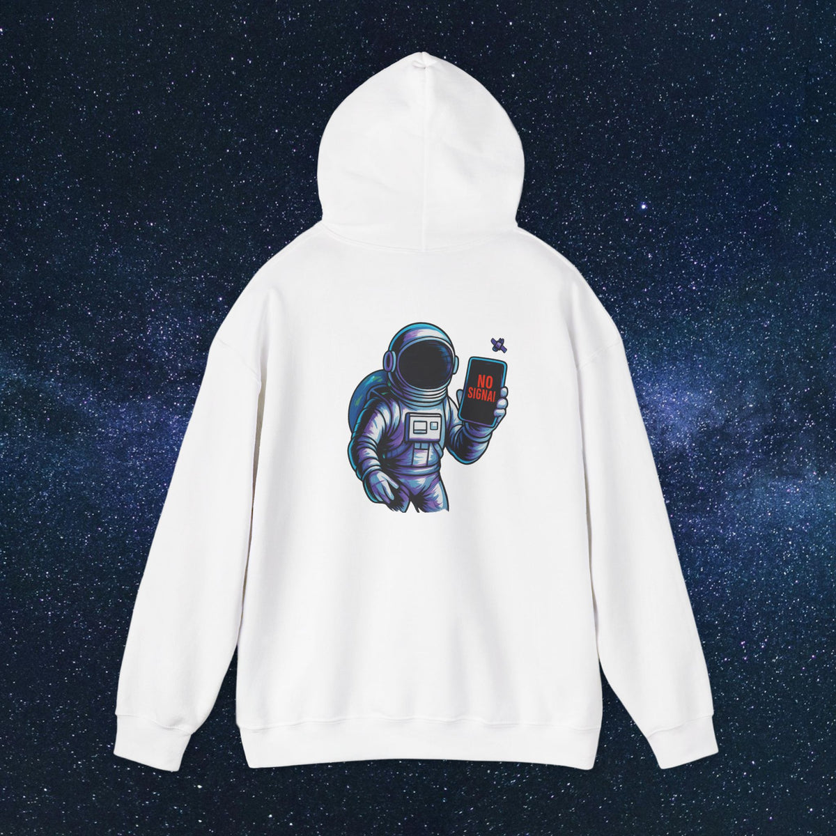 Astronaut Hoodie - 'No Signal' Space Phone Graphic Hooded Sweatshirt