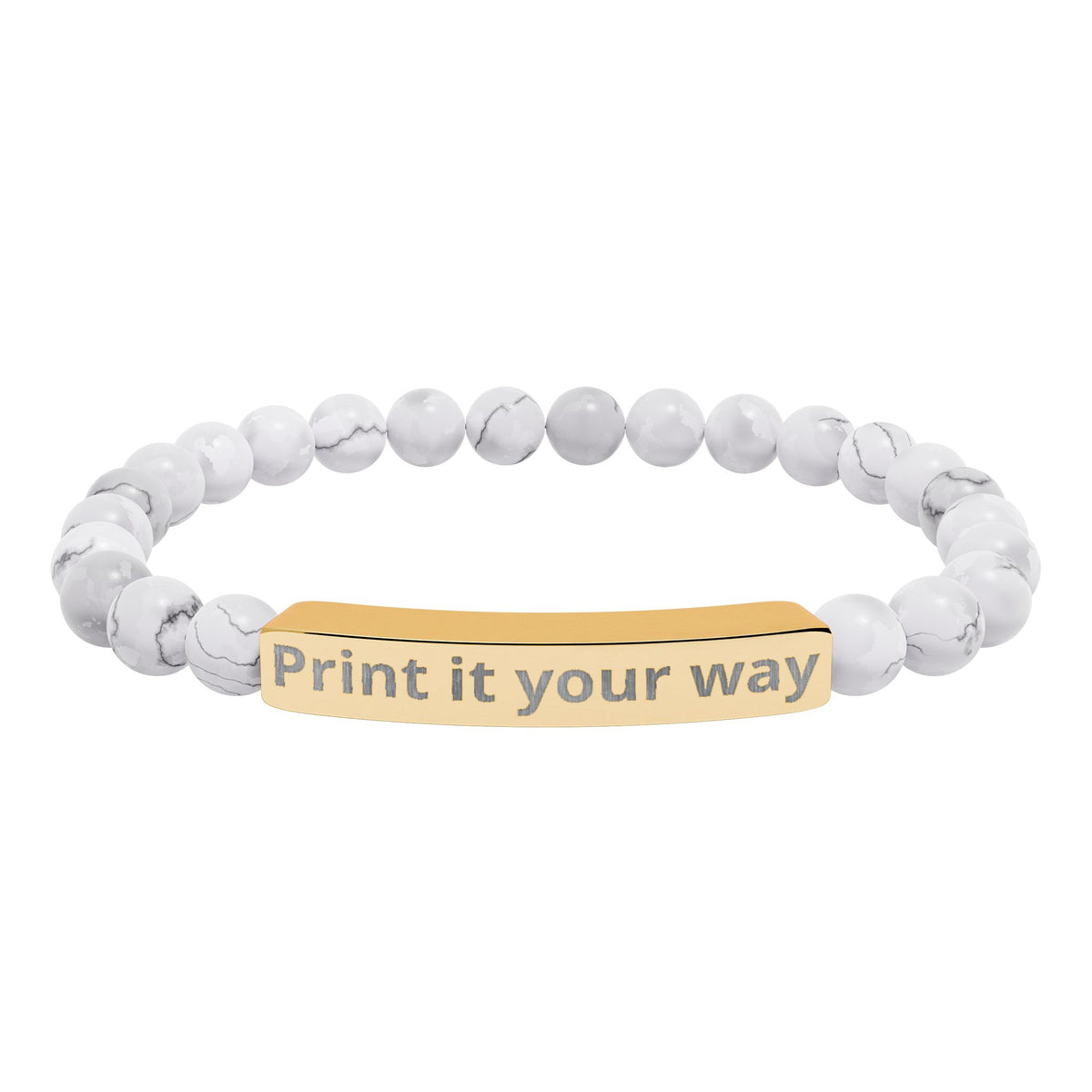 Engravable Natural Stone Stretch Bracelet