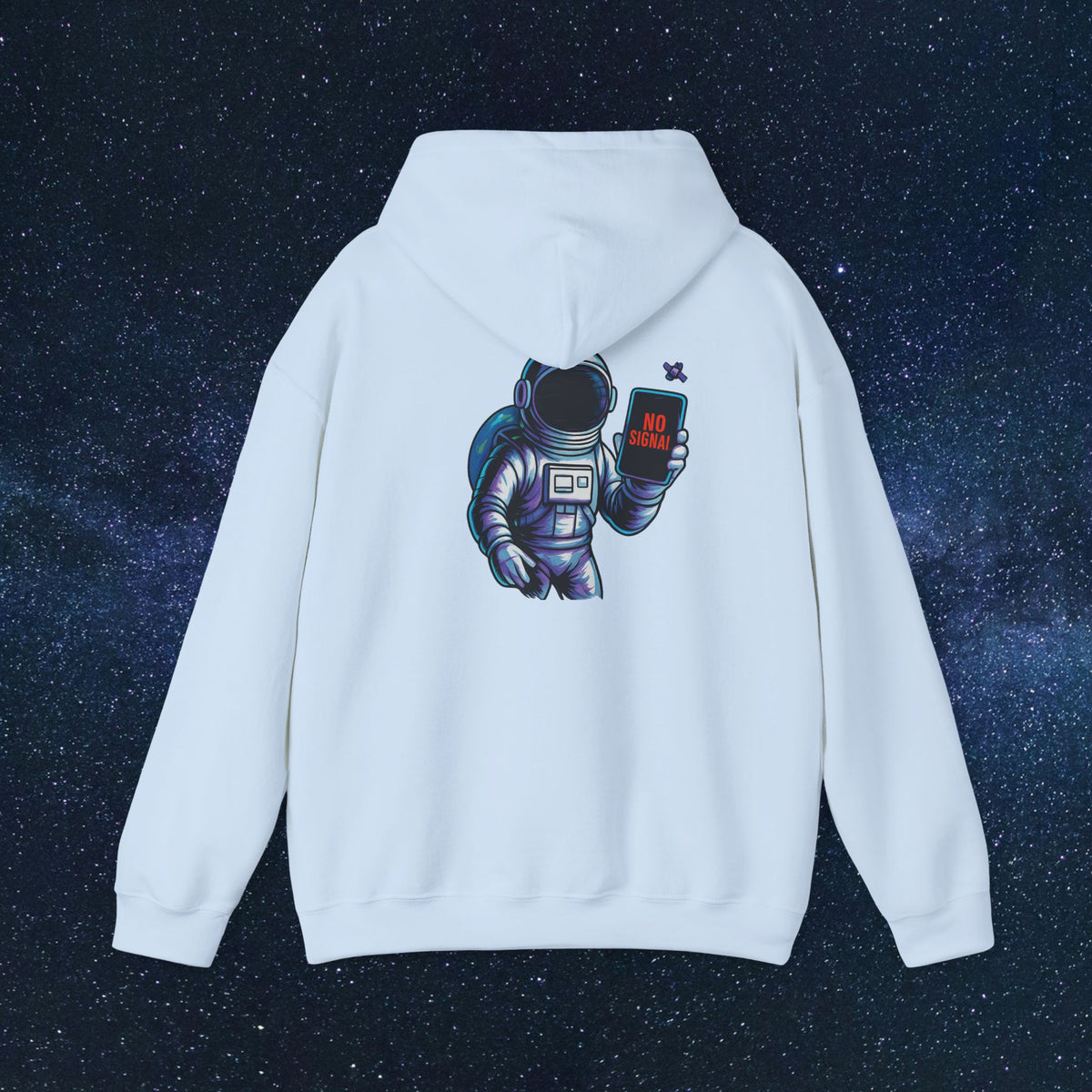 Astronaut Hoodie - 'No Signal' Space Phone Graphic Hooded Sweatshirt