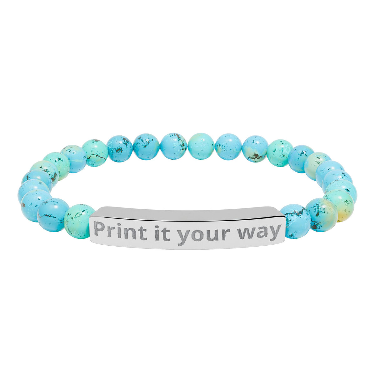 Engravable Natural Stone Stretch Bracelet