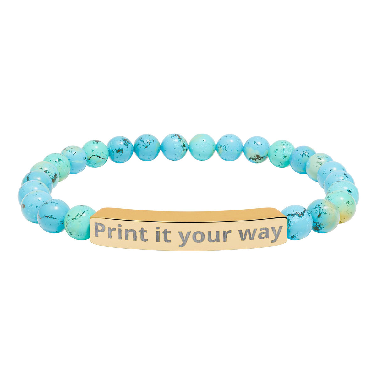 Engravable Natural Stone Stretch Bracelet