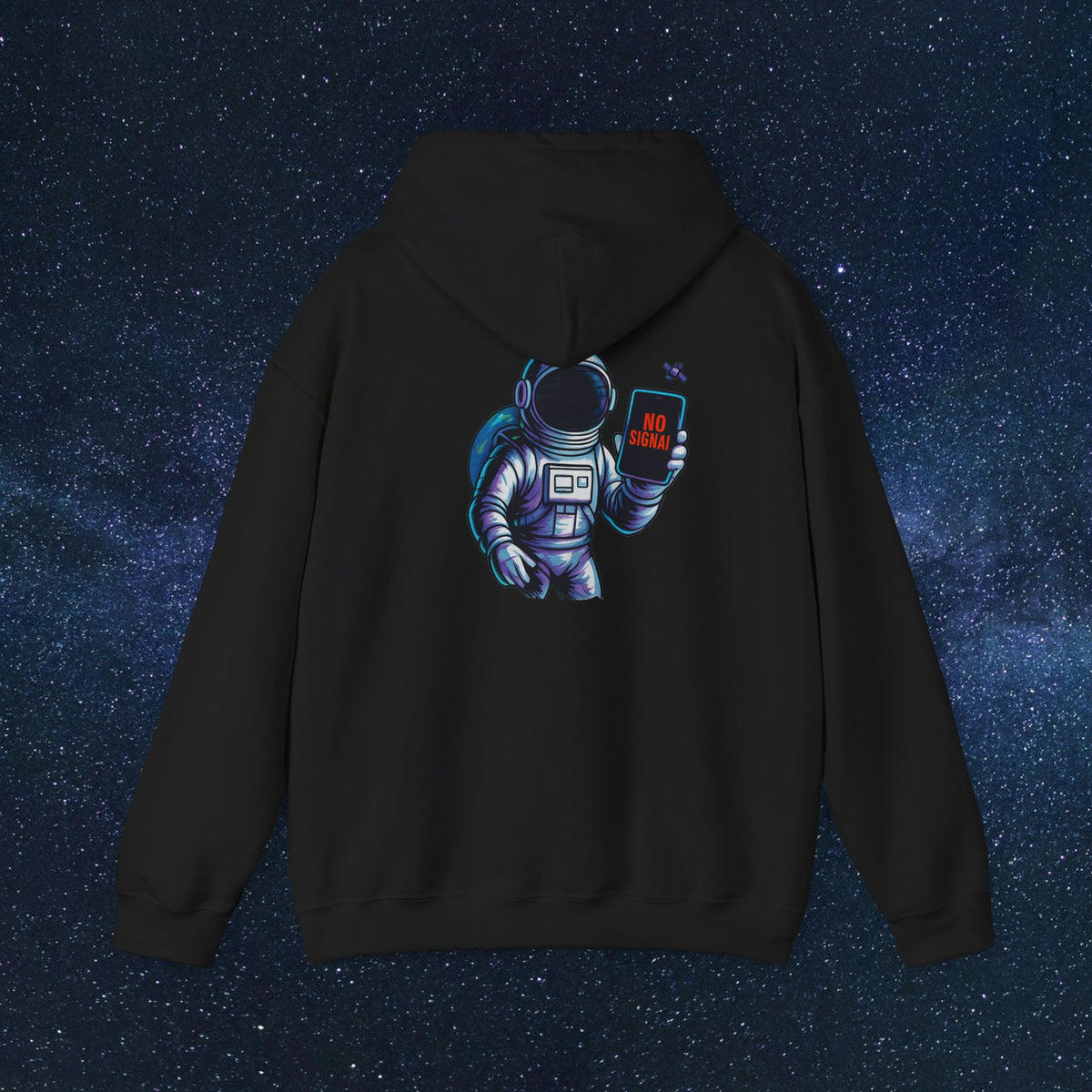 Astronaut Hoodie - 'No Signal' Space Phone Graphic Hooded Sweatshirt