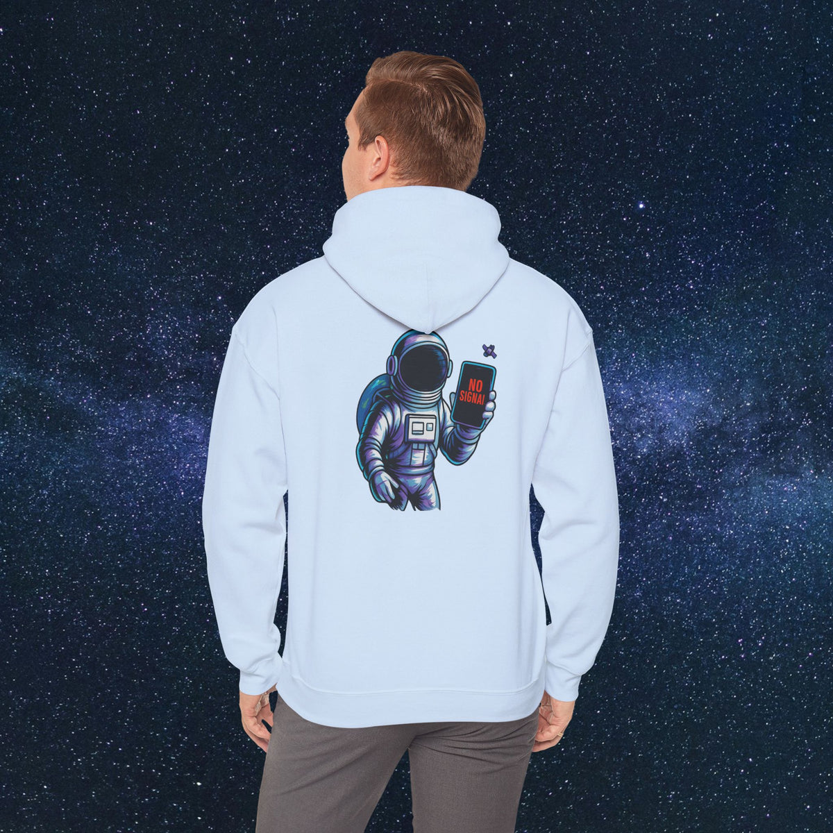Astronaut Hoodie - 'No Signal' Space Phone Graphic Hooded Sweatshirt