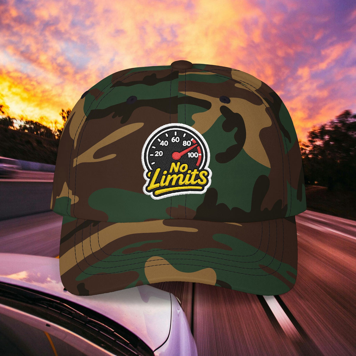 No Limits Dad Cap — Speedometer Hat