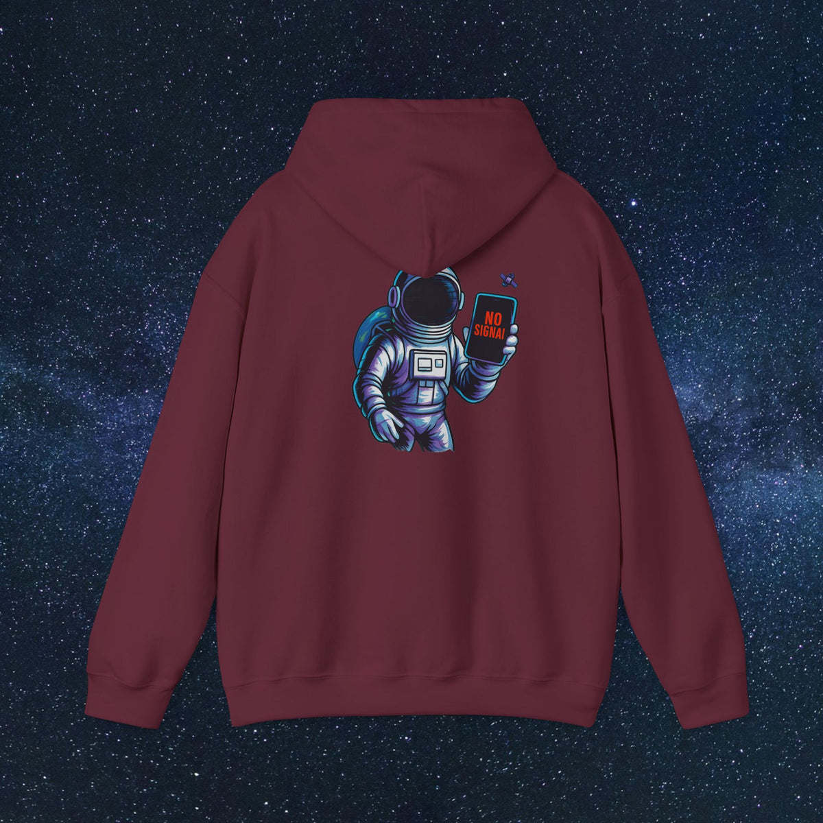 Astronaut Hoodie - 'No Signal' Space Phone Graphic Hooded Sweatshirt