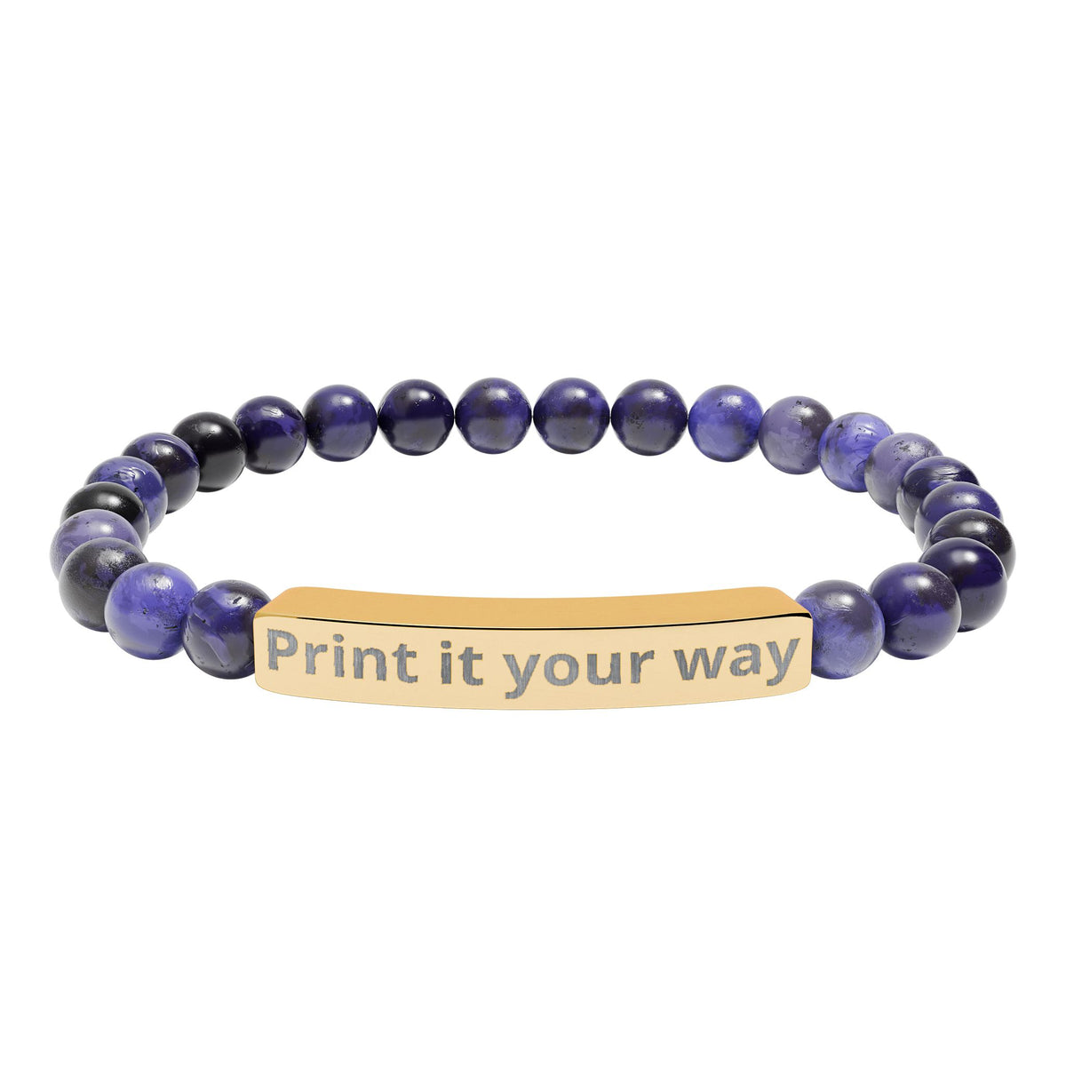 Engravable Natural Stone Stretch Bracelet
