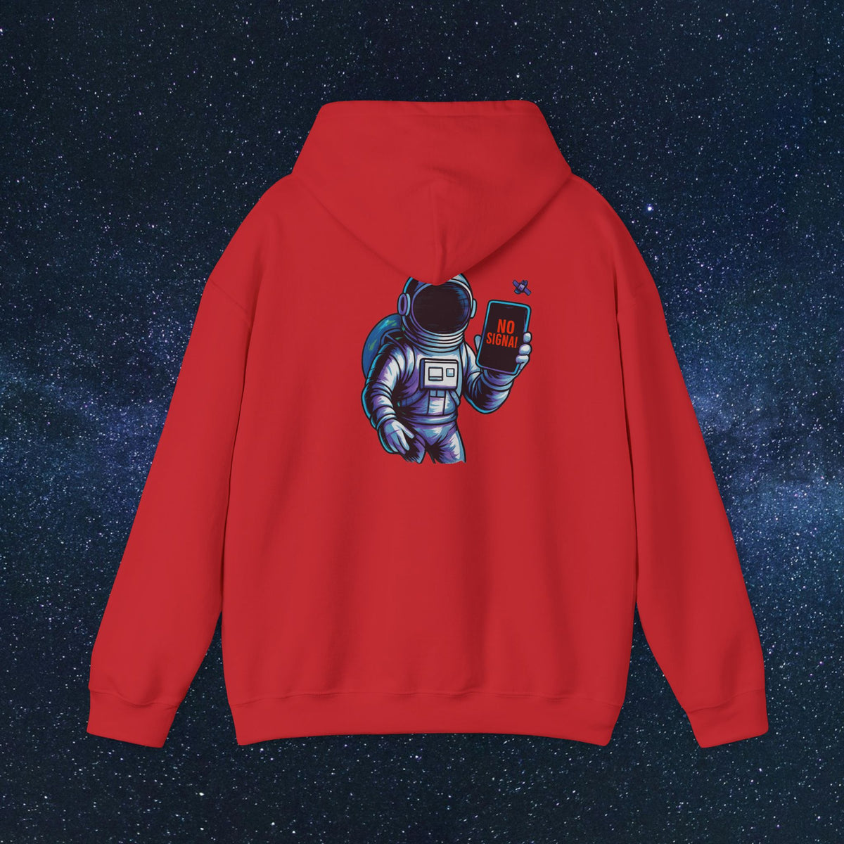Astronaut Hoodie - 'No Signal' Space Phone Graphic Hooded Sweatshirt