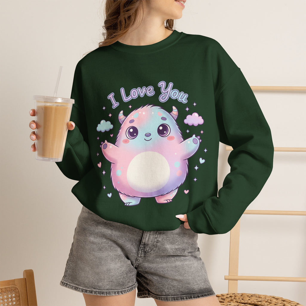 I Love You Cute Monster Crewneck Sweatshirt