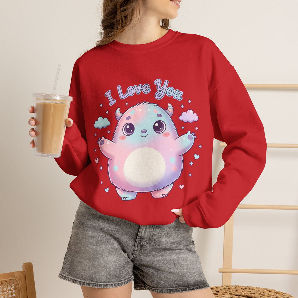 I Love You Cute Monster Crewneck Sweatshirt
