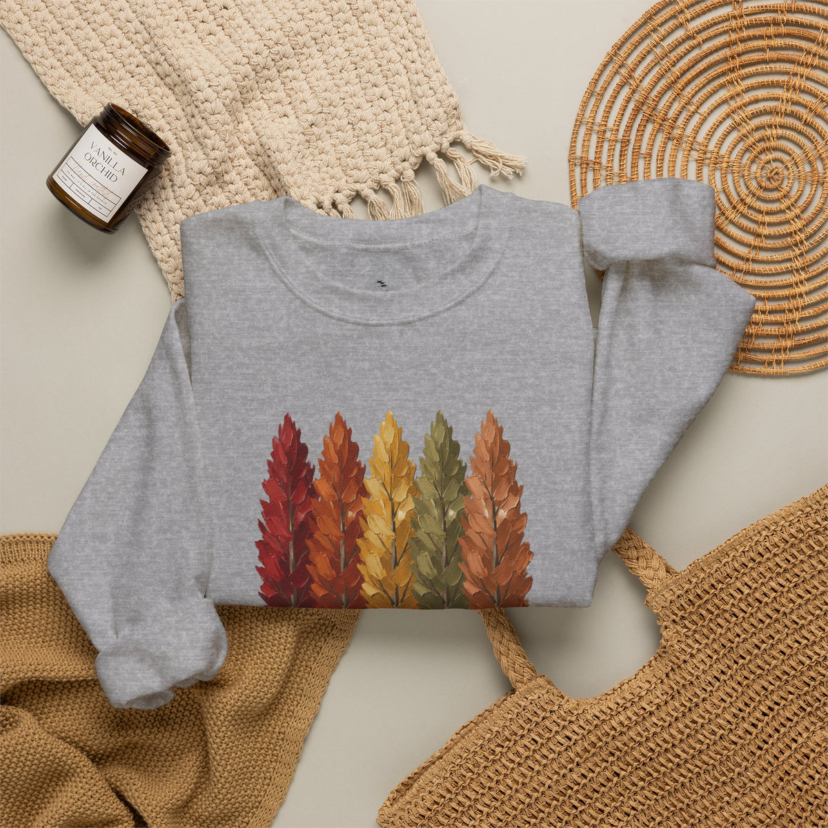 Fall Trees Sweatshirt |  Autumn Harvest Crewneck