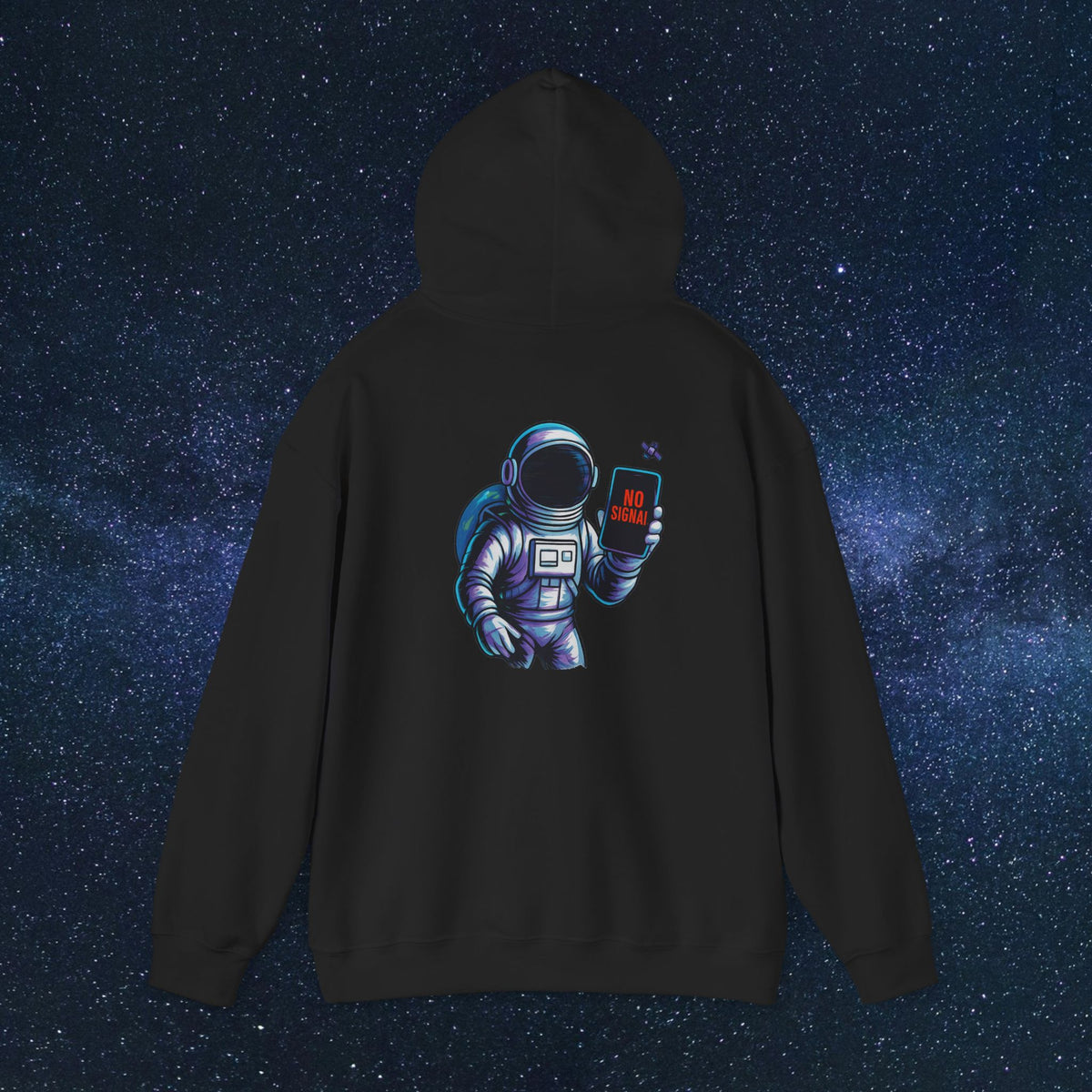 Astronaut Hoodie - 'No Signal' Space Phone Graphic Hooded Sweatshirt