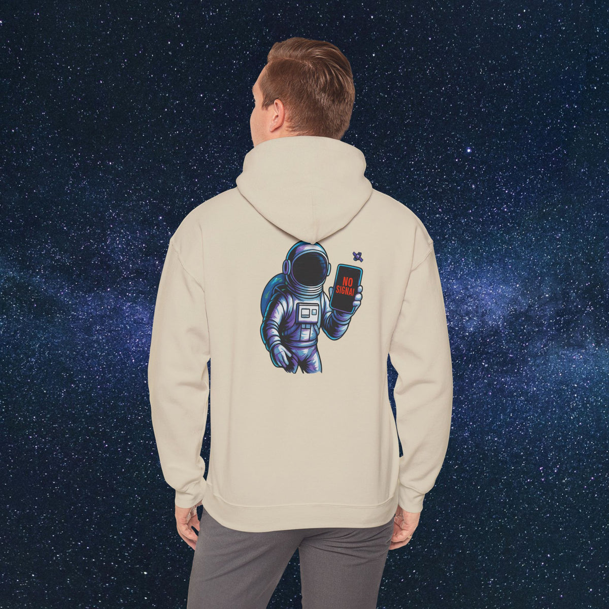 Astronaut Hoodie - 'No Signal' Space Phone Graphic Hooded Sweatshirt