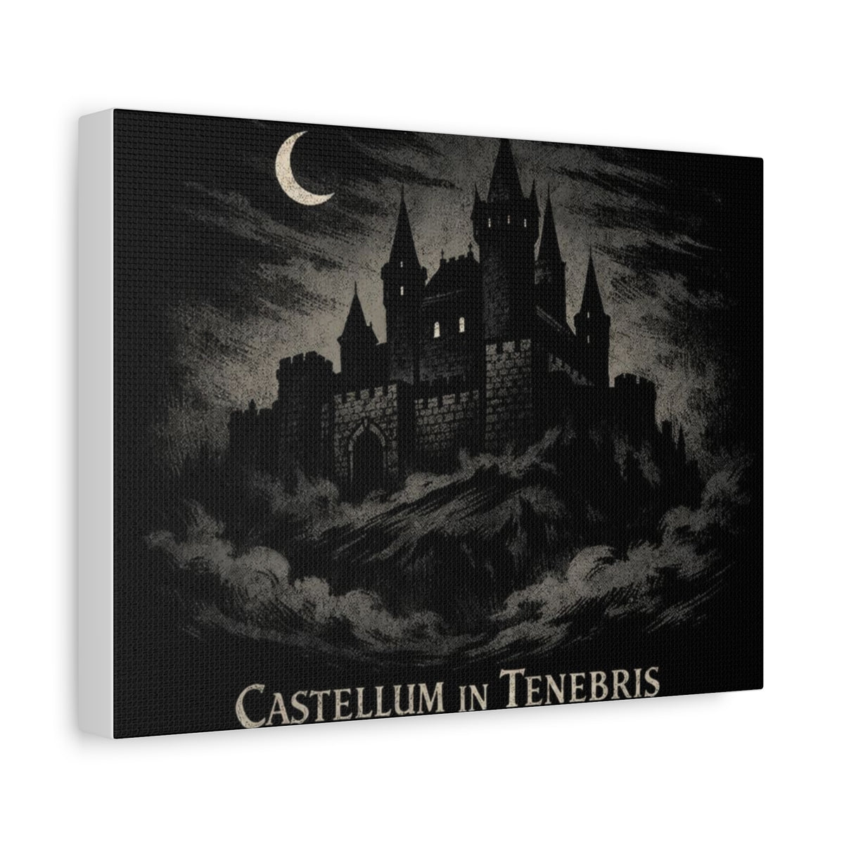 Gothic Castle Wall Art Canvas - "Castellum in Tenebris"