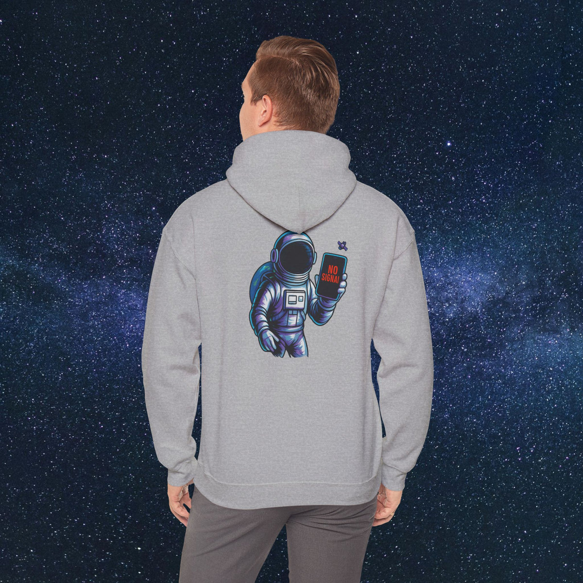 Astronaut Hoodie - 'No Signal' Space Phone Graphic Hooded Sweatshirt