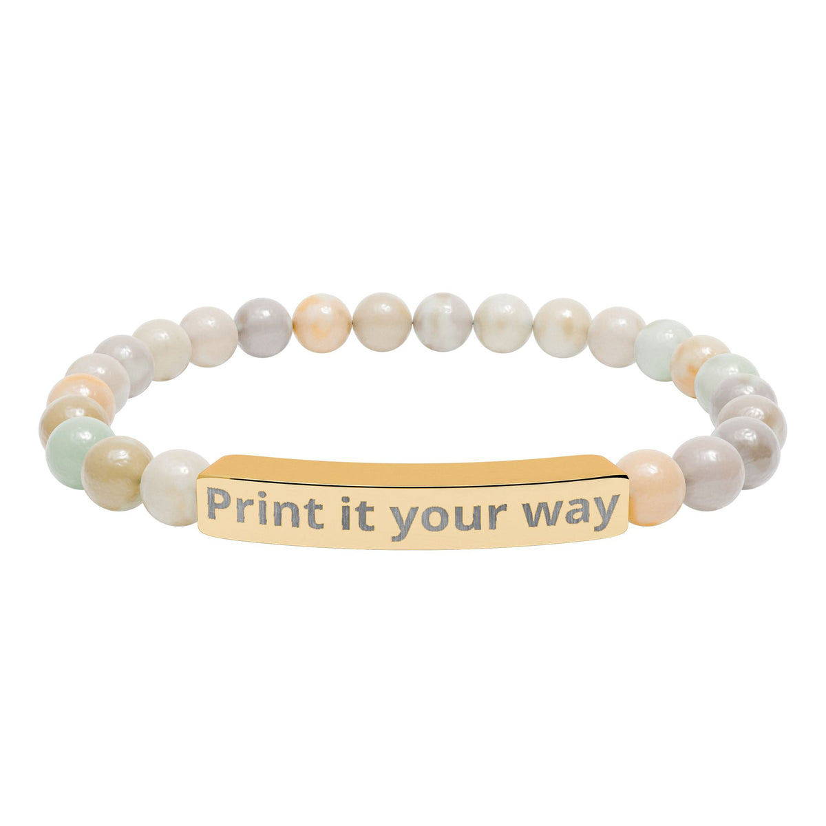 Engravable Natural Stone Stretch Bracelet