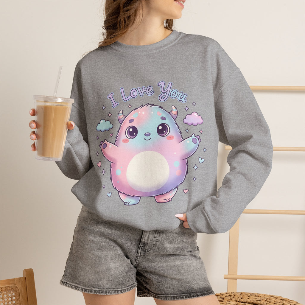 I Love You Cute Monster Crewneck Sweatshirt