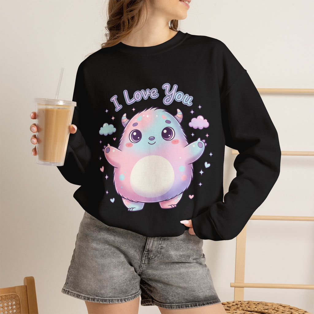 I Love You Cute Monster Crewneck Sweatshirt