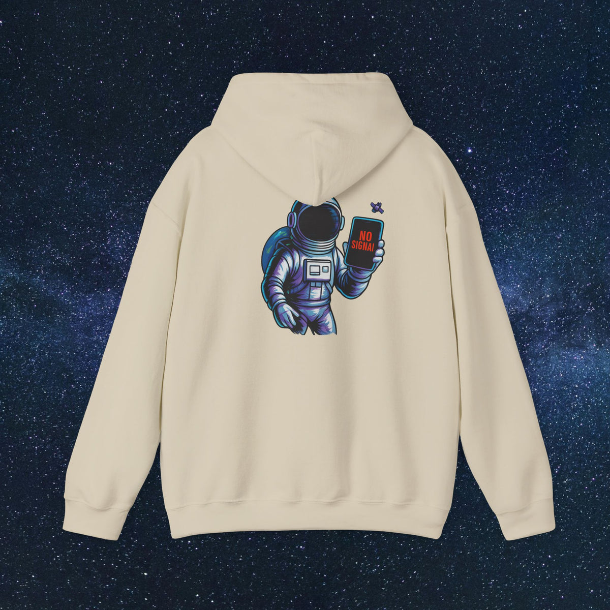 Astronaut Hoodie - 'No Signal' Space Phone Graphic Hooded Sweatshirt