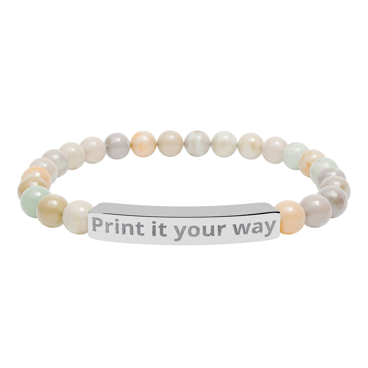Engravable Natural Stone Stretch Bracelet