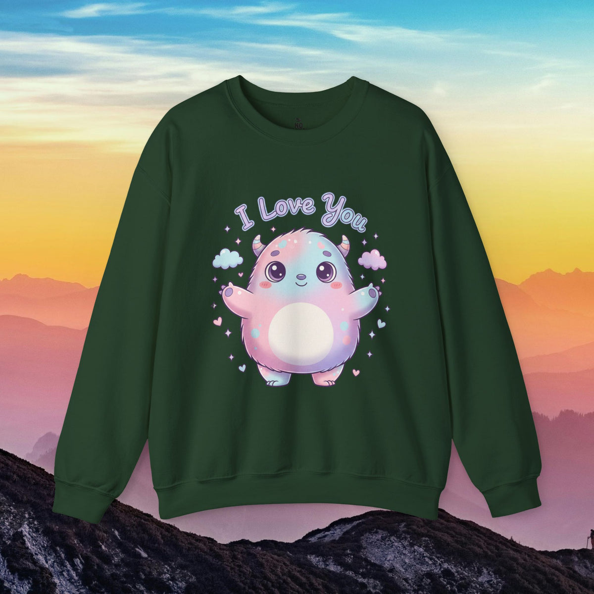I Love You Cute Monster Crewneck Sweatshirt
